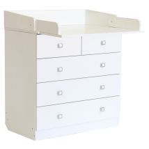 Kidsaw Kudl Kids 5 Drawer Unit 1780 With Changing Board And Storage - White