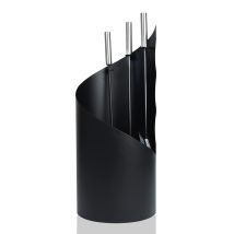 Naizy – Set Di 4 Attrezzi Per Camino In Acciaio Inox Con Rivestimento Antiruggine – Dimensioni 22x22x56 Cm – Base Antiscivolo