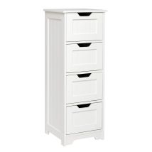 Mondeer Mobiletto Bagno, Cassettiera Armadietto Bagno Da 4 Cassetti In Legno Salvaspazio 30 X 30 X 82 Cm Per Bagno Soggiorno Corridoio Camera Da Letto
