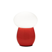 Lampe De Table Freddy En Verre Soufflé Rouge, Douille E27 40w, Interrupteur Intégré, Design Élégant Et Moderne - Collection Freddy