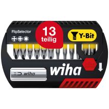 Bit Set Flipselector 13tlg. I Y-bit 25 Mm I Ph, Pz, Torx I Magnetischer Bithalter I Zubehör Für Schraubanwendungen I Öffnen Per Knopfdruck (41827) - 