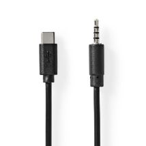 Nedis USB-C Adapterkabel 3,5 mm Stecker für Lautsprecher 100 m PVC schwarz