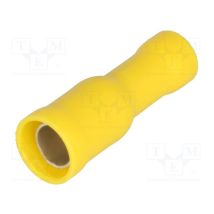 Ninigi - Zylindrische Klemme Buchse 5mm Isoliert Gelb Kabel 4-6mm