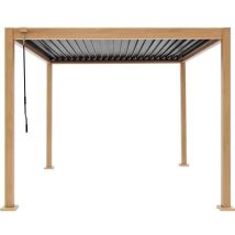 Gayafores – Pergola Bioclimatique Aluminium Et Acier 300x300x240 Cm – Lames Ajustables Pour Ombre Et Ventilation – Résistante Aux Intempéries