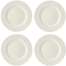 Mikasa Cranborne Set De 4 Dessertteller De Gres Creme, Für 4 Personen, Set De 4 Runde Teller De 21cm - Mikrowelle Und Spülmaschinenfest.