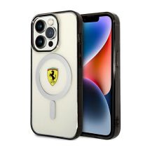Custodia Rigida Trasparente Ferrari Fehmp14lurkt Per Iphone 14 Pro 6.1 Con Contorno E Magsafe
