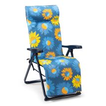 Solenny - Gartenliegestuhl Verstellbar Gepolstert 86x62x114 Cm 6 Positionen Mit Anatomischer Kopfstütze