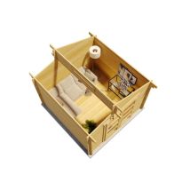 Alpholz Gartenhaus Aktiva Gartenhaus Aus Holz In Pinie, Holzhaus Mit 28 Mm Wandstärke, Blockbohlenhaus Mit Montagematerial
