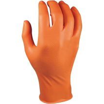 Einweghandschuh Grippaz Nbr Gr. 10 Orange, Box A 50 Stück