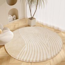 Rund Teppich Wohnzimmer 100cm, Ultrixe Flauschiger Kurzflor Teppich Waschbarer Moderner Teppiche Rutschfest Teppiche Für Esszimmer Küchen Schlafzimmer