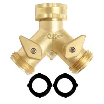 Vanne 2 Voies En Laiton Dn20 G3/4 – Répartiteur En Y Pour Tuyau D’arrosage – Robinet Quart De Tour Pour Diviser L’arrivée D’eau En Deux Flux