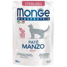 Paté De Ternera Monoproteica Esterilizada Para Gatos Monge 85 G