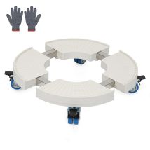 Wolketon Supporto Per Piante Rotondo Ø38-52 Cm, Ruote Girevoli 360°, Capacità 200 Kg, Carrello Per Vasi Interno & Esterno