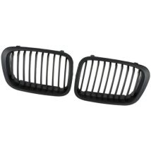 Satz Mit Einem Paar (2) Mattschwarzen Kühlergrills Für Bmw E46 3er-reihe 4-türer 1998-2001