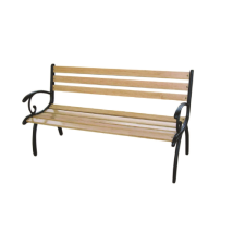 Vette - Banc Fauteuil Le'ger En Fonte Bronze'e Avec Planches De Bois Naturel Cm.127x53x68h Jardin Parc Terrasse