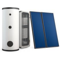 Sunny Habitat – Chauffe-eau solaire individuel 300L – Capacité 300L, double serpentins, aluminium traité, cuivre en harpe – Puissance, Longueur, 