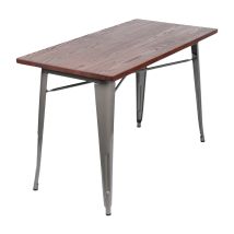 Mesa De Comedor Industrial Rectangular De Madera Y Acero 120x60x76cm Thinia Home