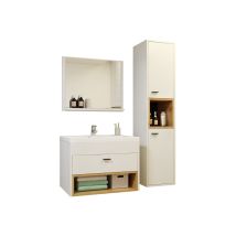 Usinestreet - Conjunto De Mueble De Baño Baltesi 100, Blanco + Roble Artisan