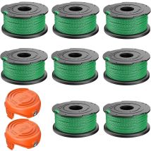 A6486-xj Bobines De Fil De Rechange Pour Black And Decker Débroussailleuse Compatible Avec Gl9035, Gl8033, Stc5433pc, Stc5433b,8 Bobines De Rechange 