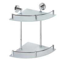 Sapho X-round - Estante De Esquina Doble, Vidrio/cromo Xr604