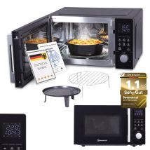 Sommertal 4in1 Mikrowelle Mw2200 25l - Touch, Grill, Heißluft, 8 Programme, 60 Min Timer, Kindersicherung, Express-start, Rost, Crisp-pfanne