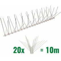 Nvees - 10 Meter 4 Row Polycarbonate Anti Pigeon Spikes - Quality Solution For Bird Control