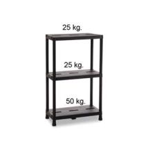 Etagère D'Intérieur Ventilée 3 Étagères Noires Avec Fixation Murale Incluse Capacité De Charge Maximale 100 Kg Dimensions 60x30x95 Cm