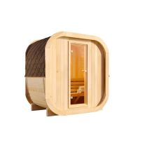 Fasssauna Scandicube Mini Xxs Fasssauna 1 Sitzbänke Aus Holz , Sauna Mit 42 Mm Wandstärke, Außensauna Mit Montagematerial - Finntherm