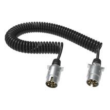 12v 3m Anhänger Verlängerungskabel - 7 Polig - Metallstecker - Spiralkabel Für Lkw, Pkw, Nutzfahrzeuge, Anhänger, Sattelauflieger