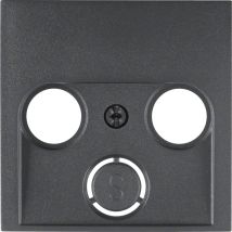 Cover Con Presa Tv A 2 O 3 Uscite Compatibile Con Diverse Serie Hager Ip20 55,5x70,5x7mm Colore Antracite Opaco