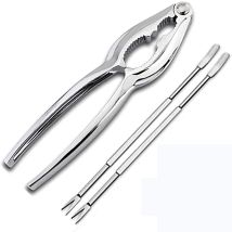 Krabbenknacker-set, 3-teiliges Meeresfrüchte-werkzeugset, Nussknacker Aus Metall, Nussknacker Mit Krabbenschere Und 2 Krabbengabeln