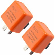 Stück 12 V 2-poliges Orangefarbenes Blinkrelais, Blinkerrelais, Verstellbares Zentrales Blinkrelais Für Motorrad, Roller, Blinker, Led-blinkrelais - 