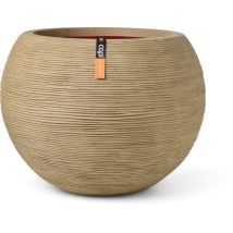 Jarrón Bola - Capi Europe - Rib Nl - 40 X 32 Cm - Beige
