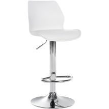 Sgabello Da Bar X1 Con Poggiapiedi Altezza Regolabile Girevole In Pvc Bianco Plastica E Metallo 100005616