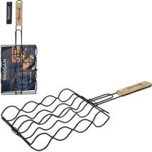 Parrilla para 4 salchichas 26 x 31 cm – Acero esmaltado negro – Ideal para asar verduras – Durabilidad y resistencia al calor
