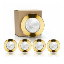 Lot De 5 Spots Encastrables Pour Mobilier G4 12v Compatibles Led Cable 2 M Couleur - Or - 20 Watts
