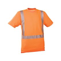 Watex Warn-T-Shirt leuchtorange Größe S – UV-Schutz 50+ – Reflexstreifen – EN ISO 20471:2013 – für Industriewäsche geeignet