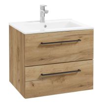 Kielle Vega - Schrank Mit Waschtisch, 60x50x46 Cm, 2 Schubladen, Eiche Gold 50018s61