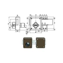 Serrure batteuse EDF / GDF – Ferroglietto – 85x95 mm – 3 clés – Diamètre axe, Sens de pose serrure