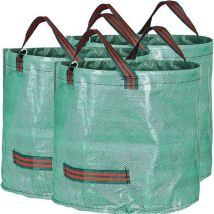 Garden Bag Set Of 3, 50l, Green Waste Bag, Lawn Bag, 4 Handles