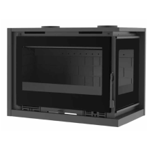 Fm Calefaccion - Fm Insertable De Leña Esquina Con Turbinas It-182dfk 12,8kw Interior Fundición Y Cristal Serigrafiado