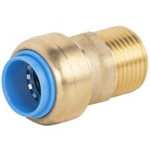 Tout Push - Connettore Maschio Dritto 15 X 21 Mm Diam. Ottone Da 12 Mm Quick Plomberie