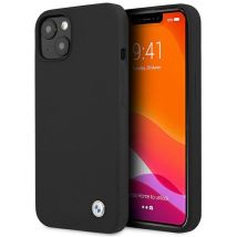 Bmw Bmhcp13ssilbk Custodia Rigida Nera In Silicone Per Iphone 13 Mini 5.4 Con Firma