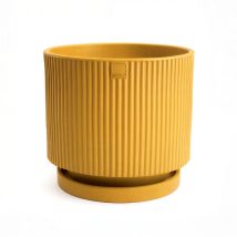 Vase Design Moderne Ø60 H54 En Polymère Jaune Moutarde Résistant Pour L'Intérieur Et L'Extérieur - Fabriqué En Italie - Monacis