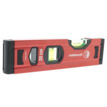 Wasserwaage 200 mm – Aluminium – Rot – Messgenauigkeit 1 mm/m – 2 Libellen