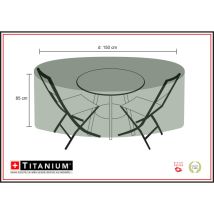 Funda Para Mesa Redonda + Sillas Titanium Negro