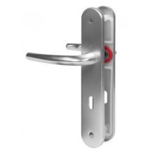 Garnitura Per Porta Su Piastra Hoppe San Diego 1191/265, 7×70 mm, Foro Chiave, Alluminio Anodizzato Argento
