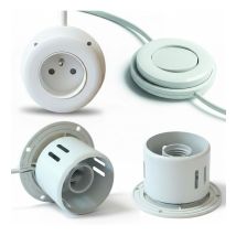 Kit Eclairage Encastrable 2 Douilles E14 Prise Et Interrupteur Compatible Led