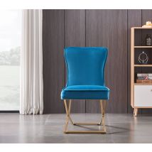 Sedia Da Pranzo Singola Trafalgar Lux In Velluto Con Gambe In Metallo Dorato - Sedia Da Pranzo - Sedia Imbottita - Sedia Da Pranzo Moderna - Verde