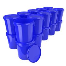 Fixedbyu - 50x Seau Avec Couvercle En Plastique Seau Vide Poignée 15,9l Alimentaire Bleu Clair